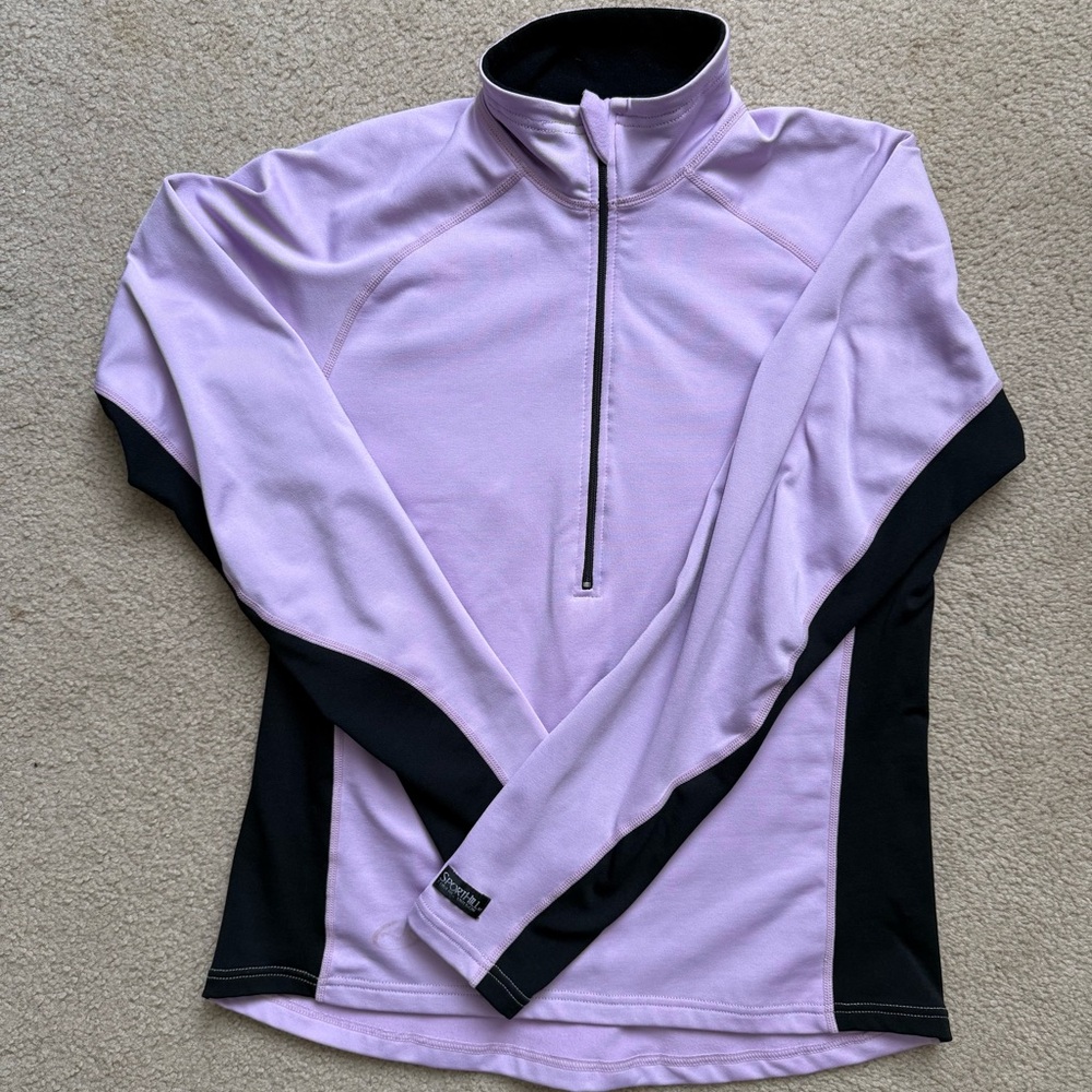 Women's Long Sleeve Lavender and Black Top